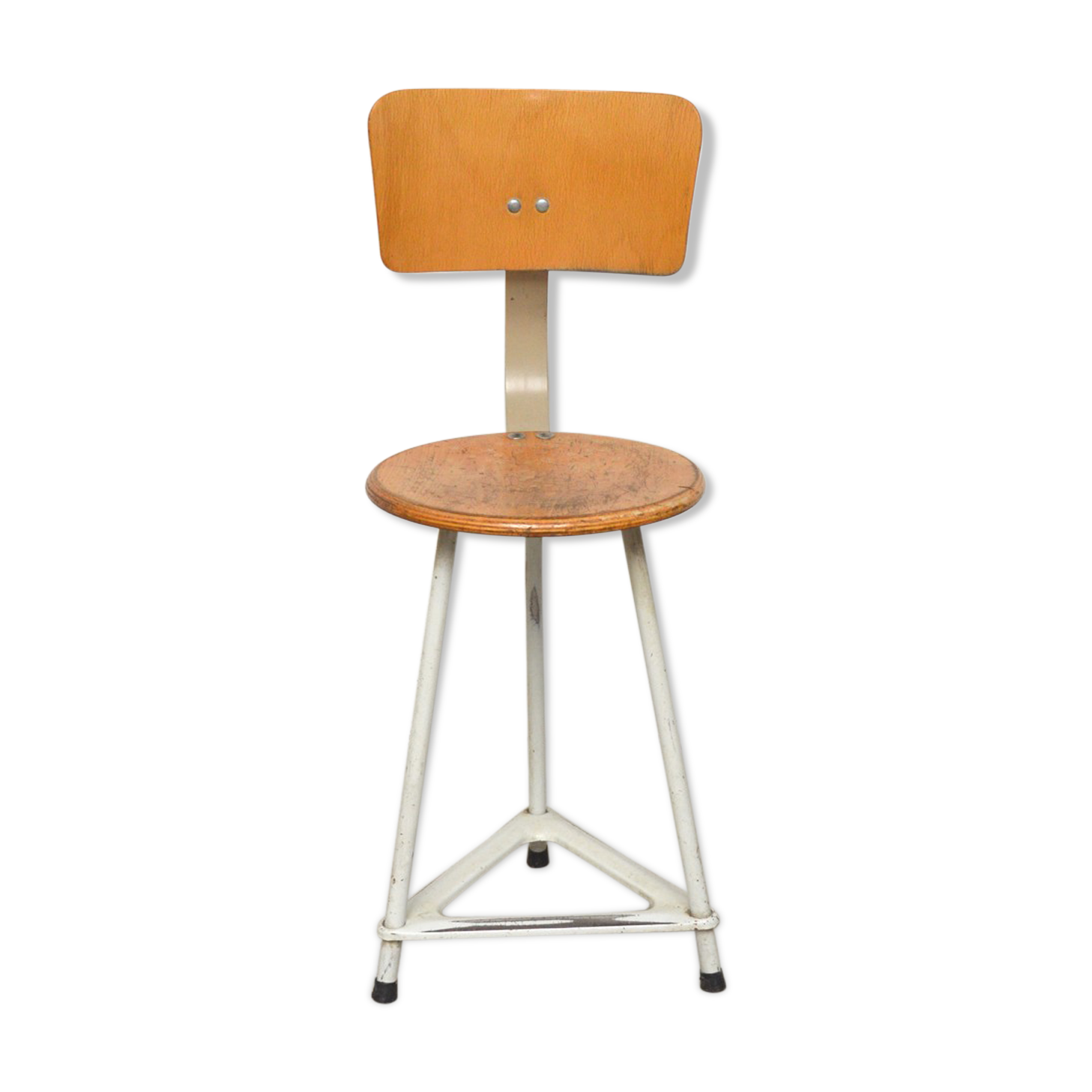 Wood and steel workshop chair