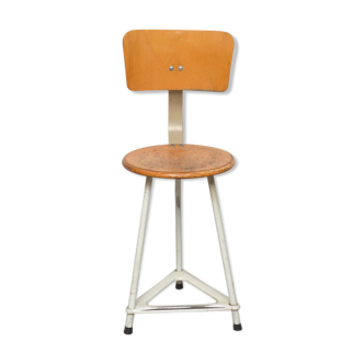 Wood and steel workshop chair