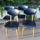 Four chairs in skaï, Scandinavian style, 60s