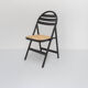 4 Vintage Wood Folding Chairs with Cane Seating