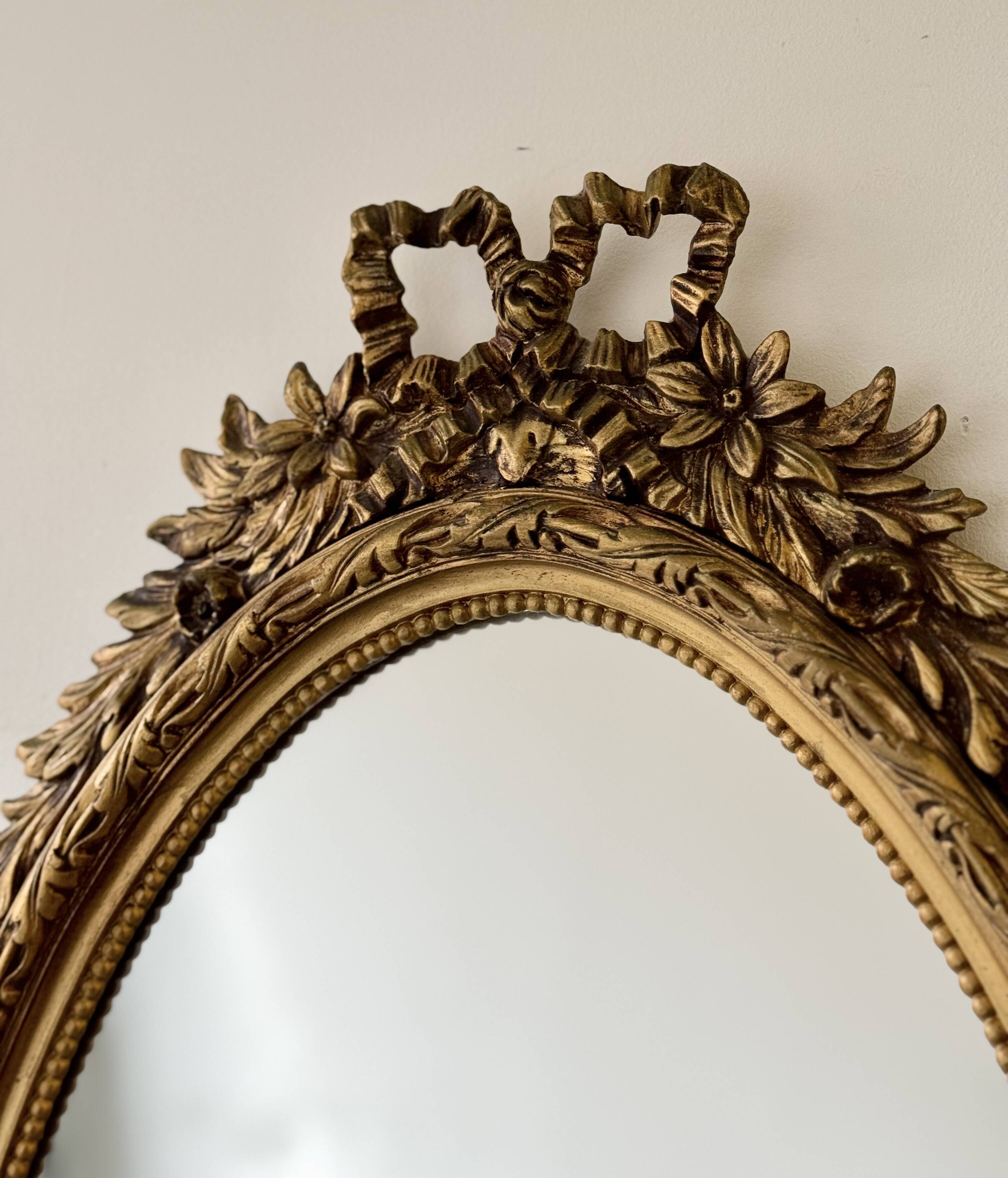 Vintage Oval Gilt Mirror