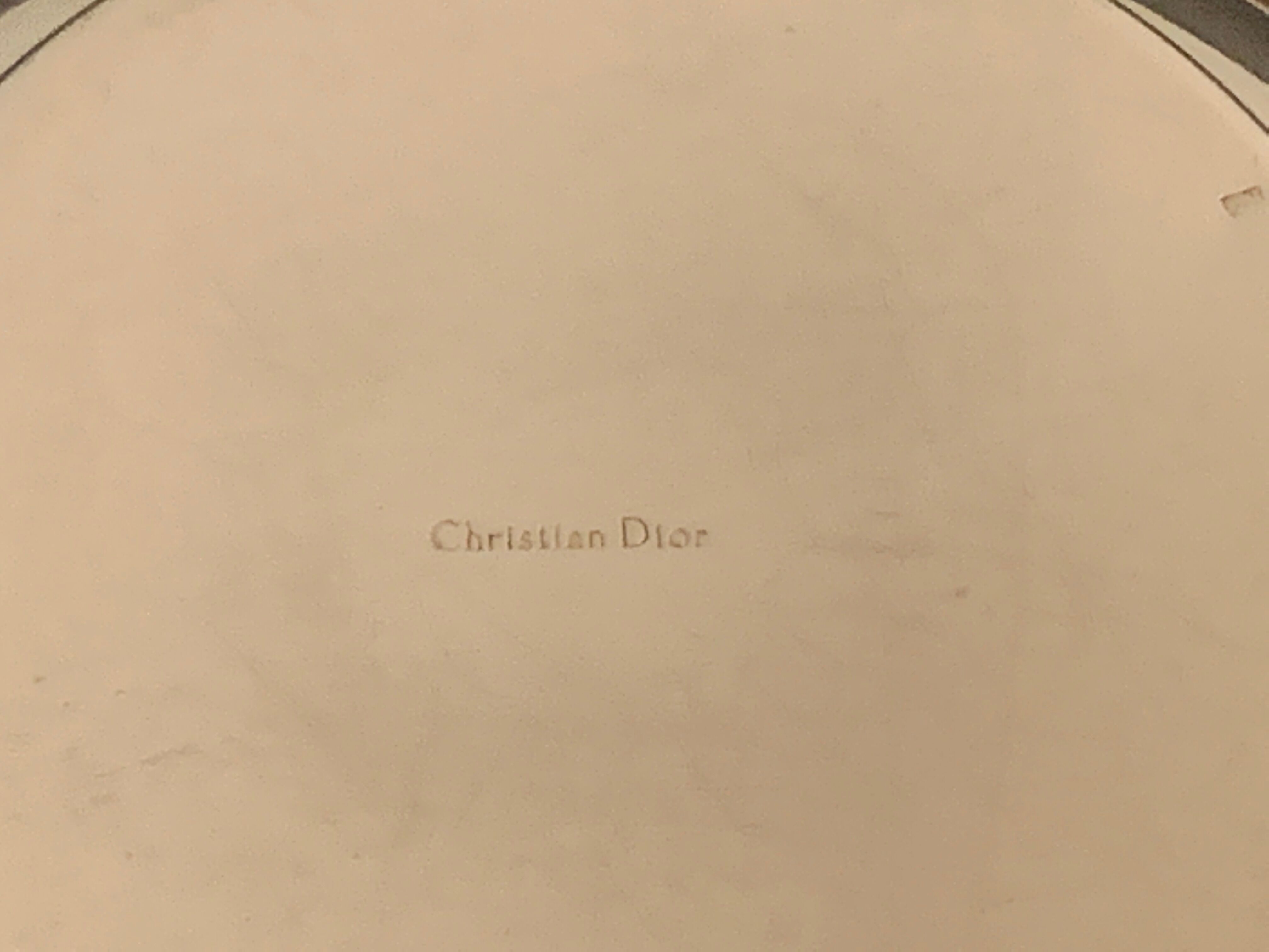 Baguier Christian Dior in silver metal art deco style