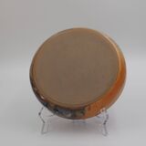 Plat en grès orange, marron et beige