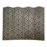 Fabric screen with scenes and flowers patterns