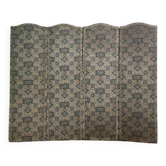 Fabric screen with scenes and flowers patterns