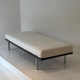 Modernist canapé design – Completely reupholstered in Pierre Frey fabric.