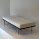 Modernist canapé design – Completely reupholstered in Pierre Frey fabric.