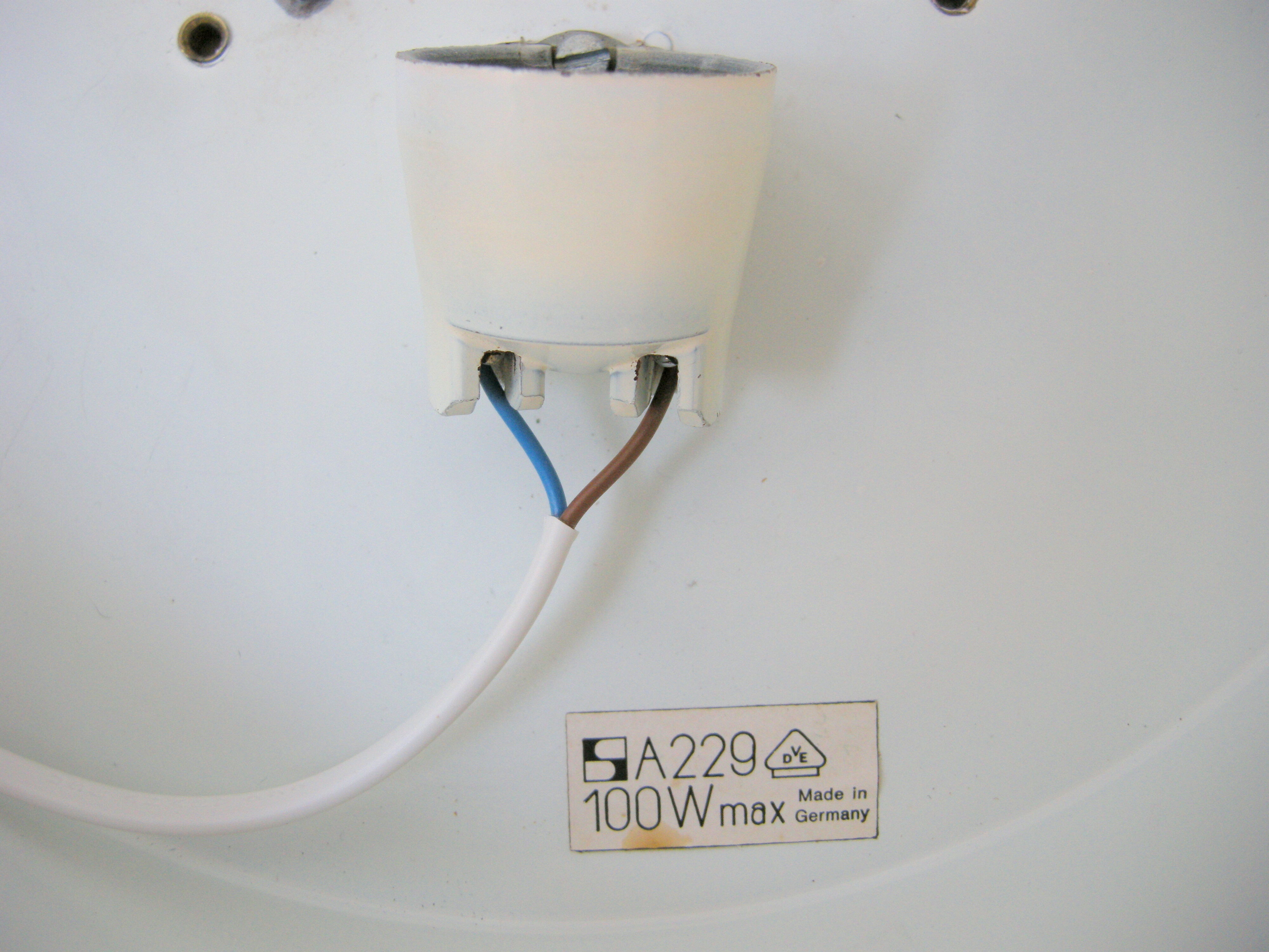 Ceiling lamp staff vintage 1960 glass & metal