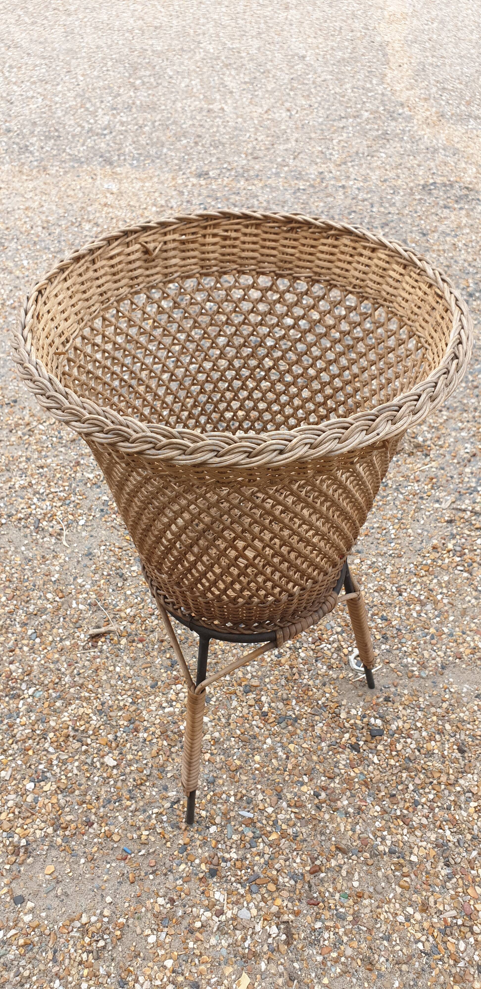 Corbeille rotin vintage