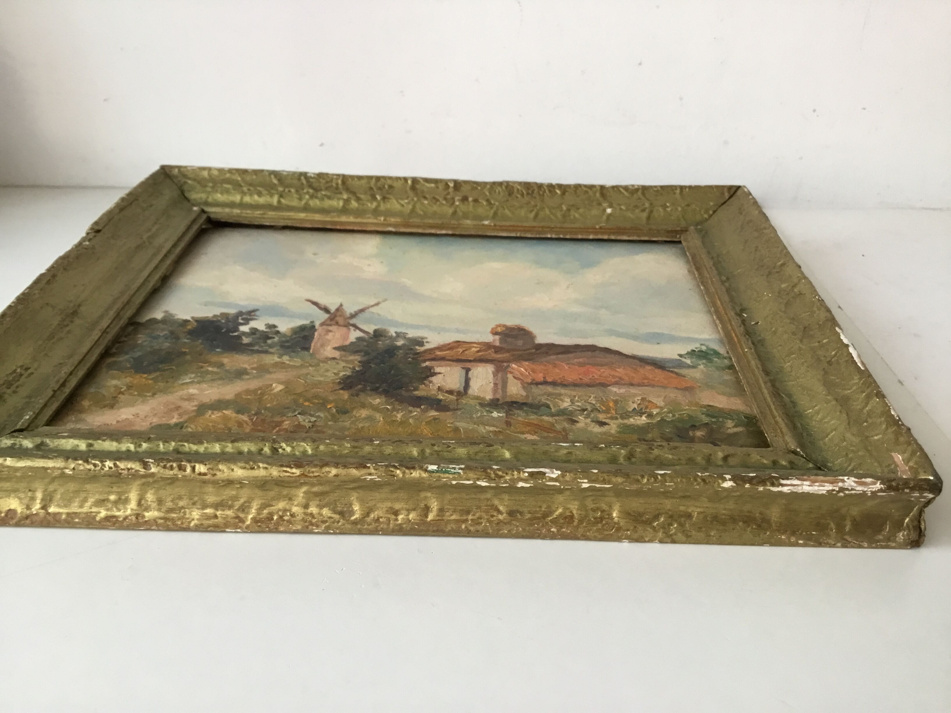 Small landscape painting of countryside