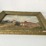 Small landscape painting of countryside