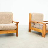 Set of two brutalist lounge chairs