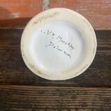 Antique Moustiers Candlestick, White Ceramic, Vintage Painted Decor #C875