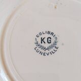 Set of 6 flat plates in Lunéville Earthenware / Colibri