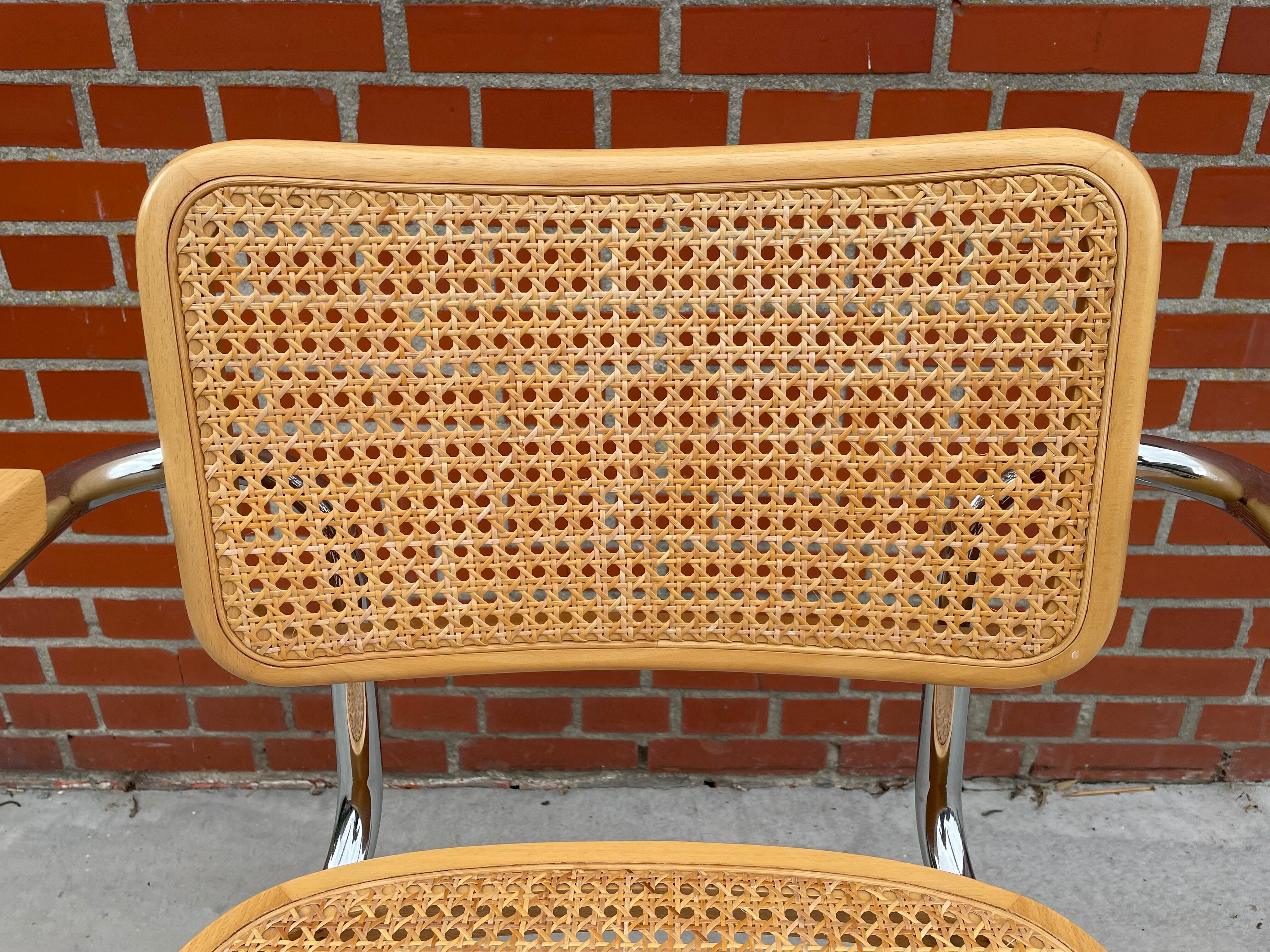 Chair Cesca model by Marcel Breuer with armrests B64