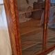 Napoleon III display cabinet in marquetry, Louis XV style, black marble, gilded bronze.