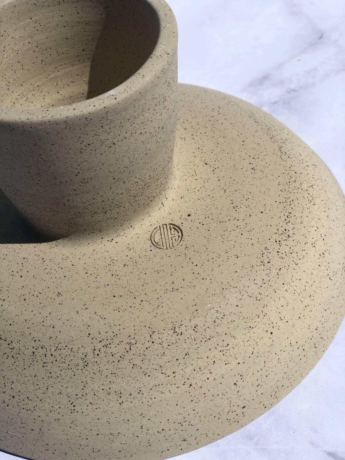 Pyrite sandstone footed bowl