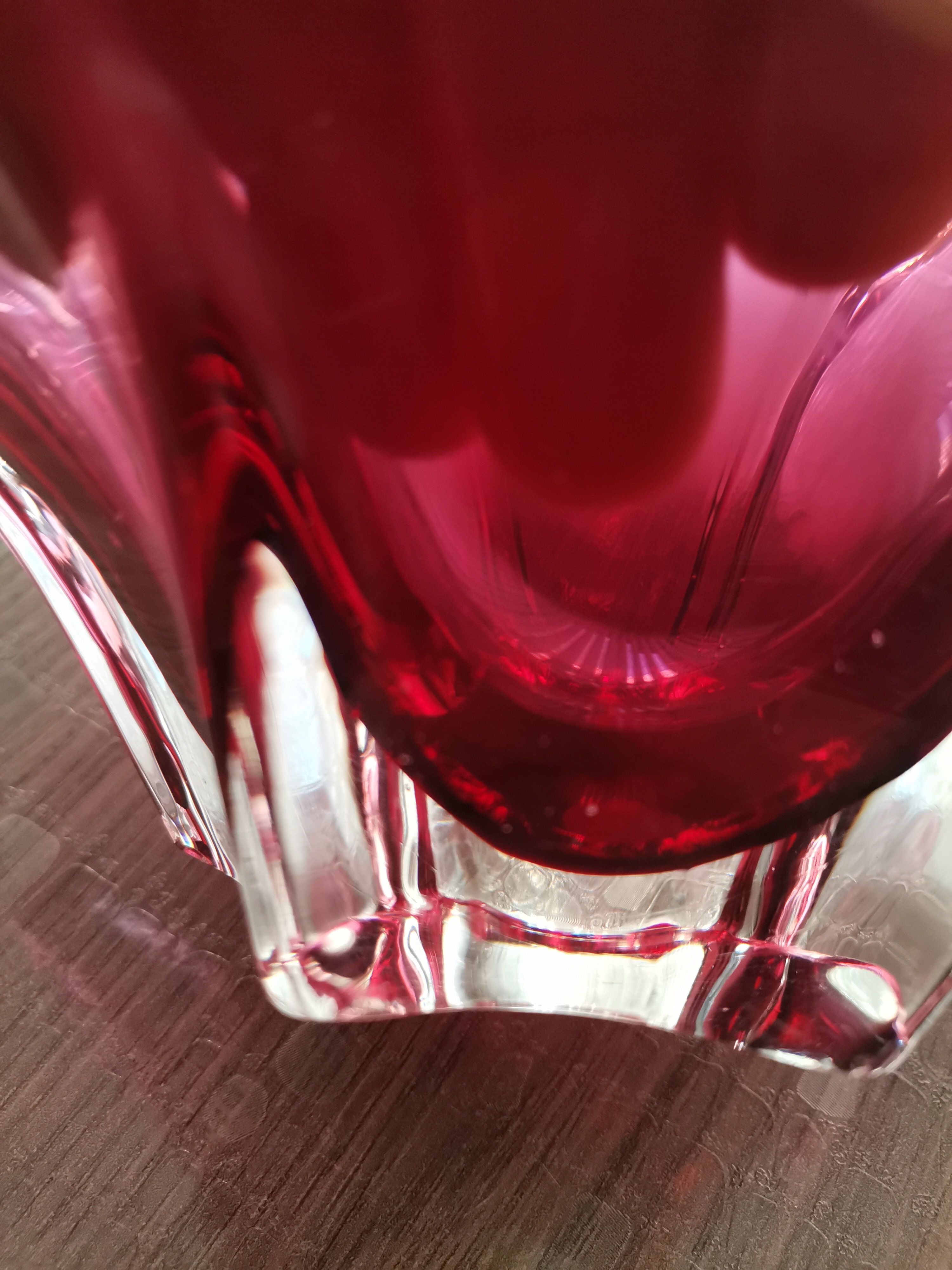 Red murano vase from the 60s