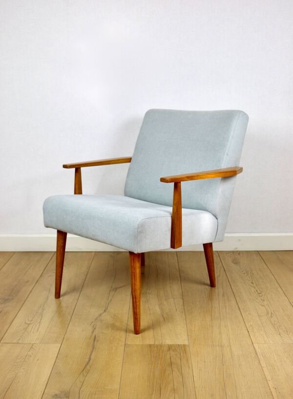 Fauteuil vintage avec accoudoirs Loft - bleu ciel