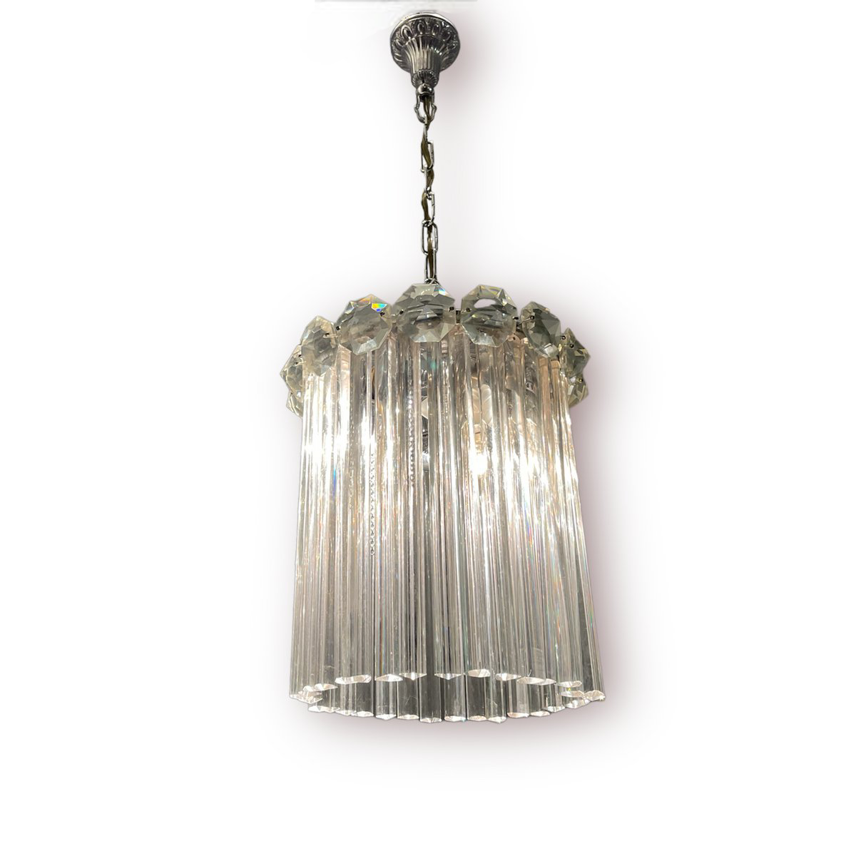 Italian Murano glass trilobi light pendant, 1960s