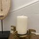 Brutalist candle holder '60-70, patinated gold