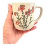 Ceramic mug vintage botanical pattern