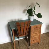 Bureau enfant vert de gris & bois