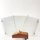 Opaline glass and teak suspension, circa 1960