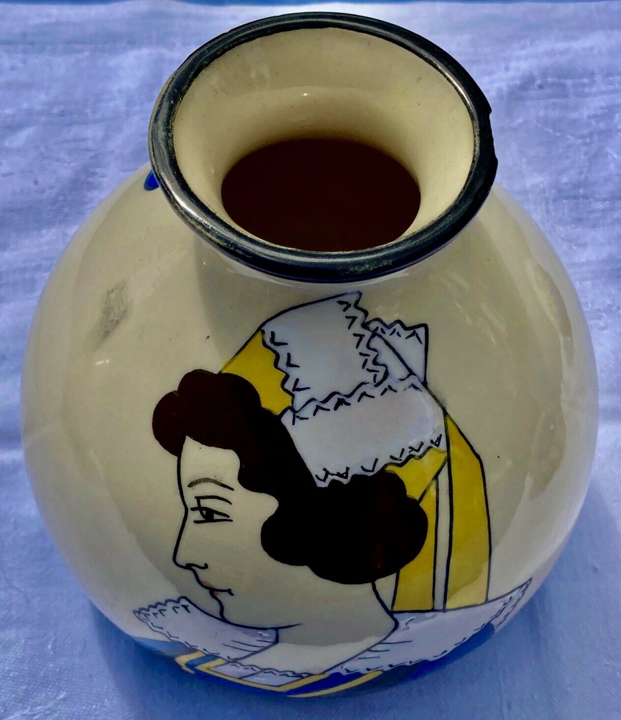 Vase ball art deco ceramic HB QUIMPER Prior to 1942 - decoration 524 - N°2