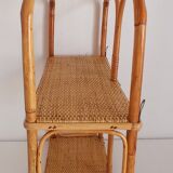 Rattan and bamboo shelf