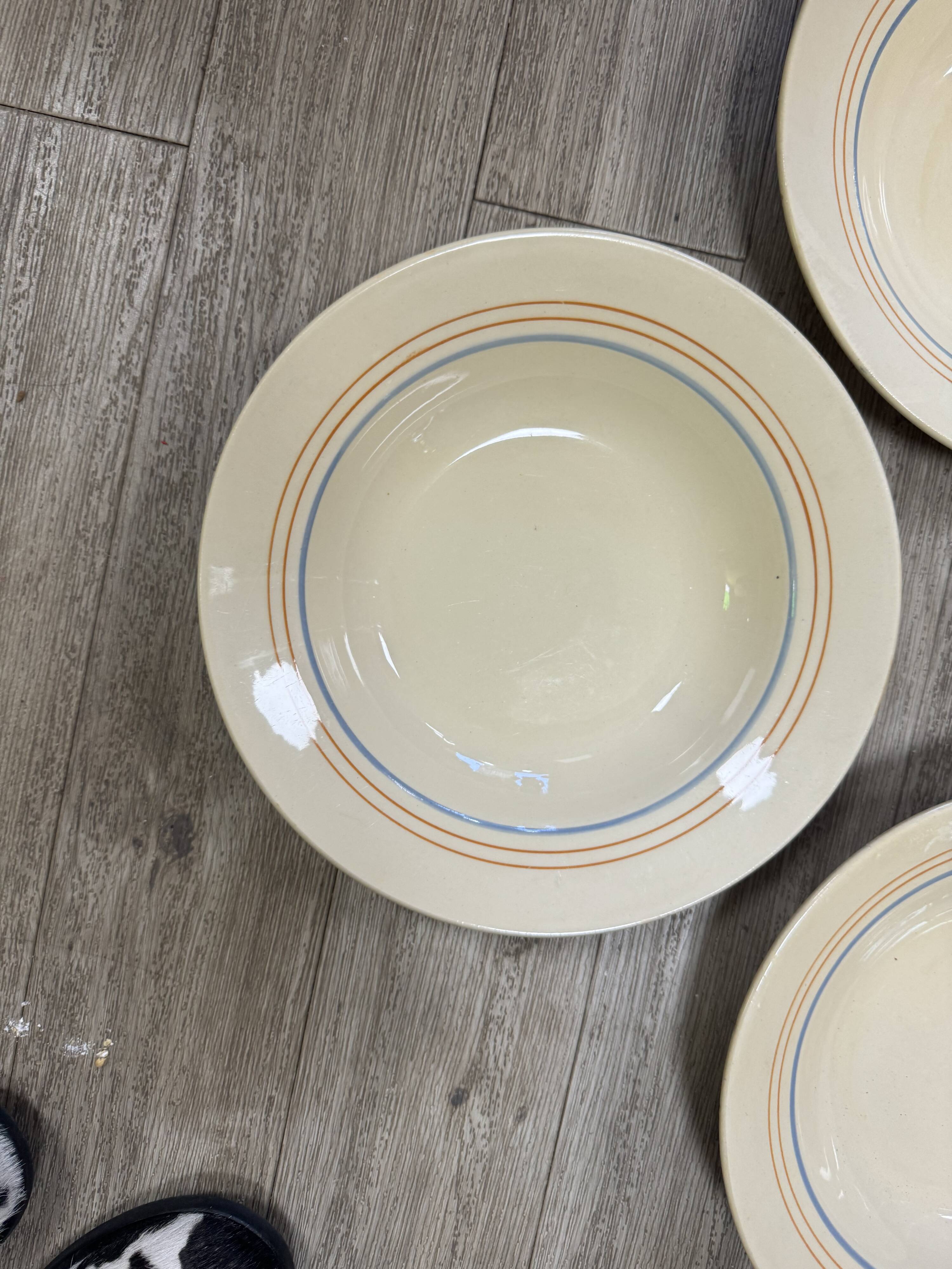 Striped soup plates