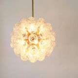 Spectacular Sputnik suspension with glass snowballs, Doria, Germany, 1970s.