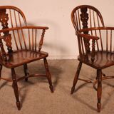 Pair of English Windsor Armchairs