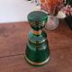 Green and gold glass carafe