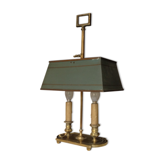 Antique bronze hot water bottle lamp, early 20th century