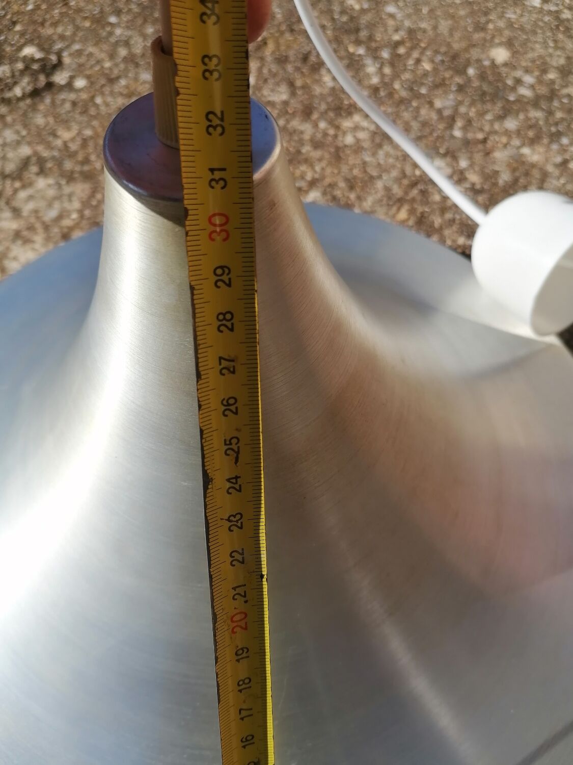 Suspension space age vintage en aluminium brossé