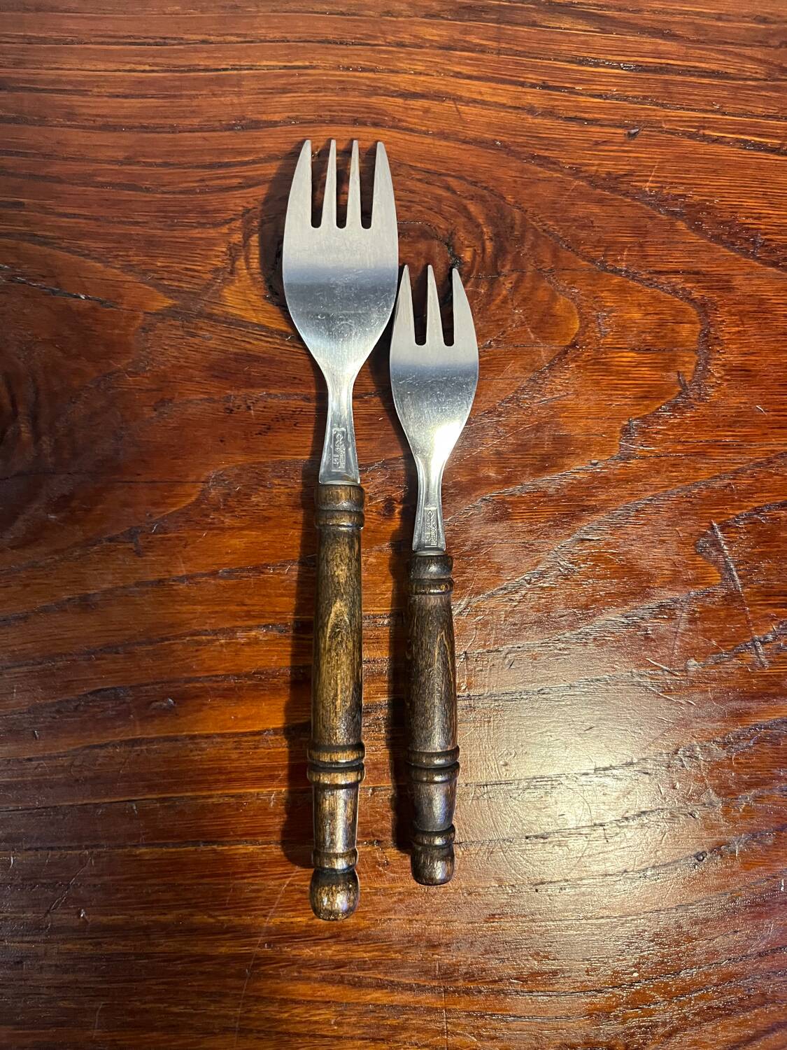 Set of wooden handle cutlery from the 80s Rosfrei