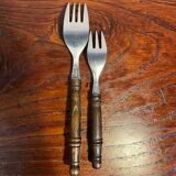 Set of wooden handle cutlery from the 80s Rosfrei