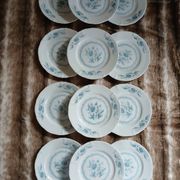 12 antique dessert plates in Chauvigny porcelain