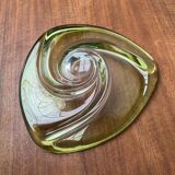 Mid-century modern crystal fruit bowl by Rene Delvenne for Val Saint Lambert, Belgium, 1960s.