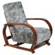 Czech Art Deco Walnut and Chrome Reclining Armchair, 1930s