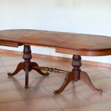 Empire style extendable dining table in solid exotic wood and mahogany veneer