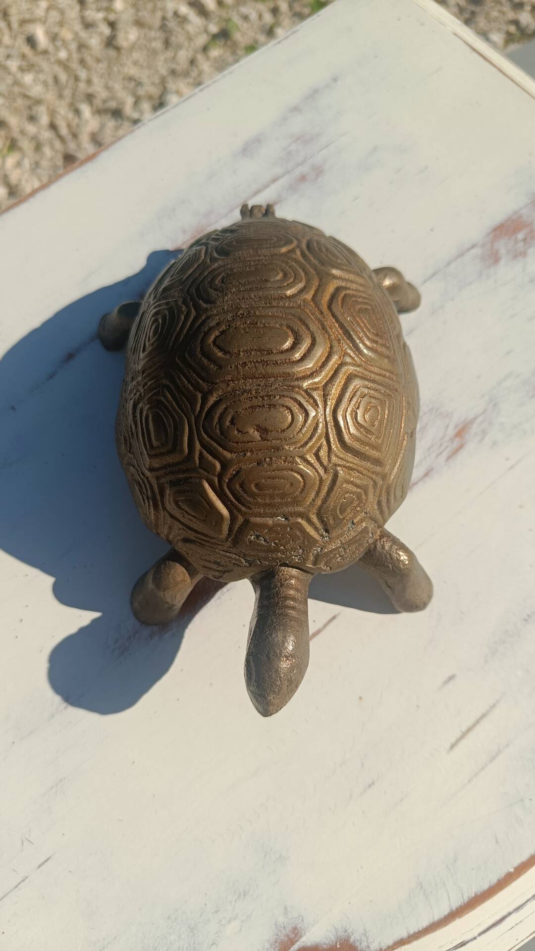 Vintage bronze turtle ashtray