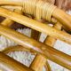 Pouf in rattan and bamboo natural color 70s.