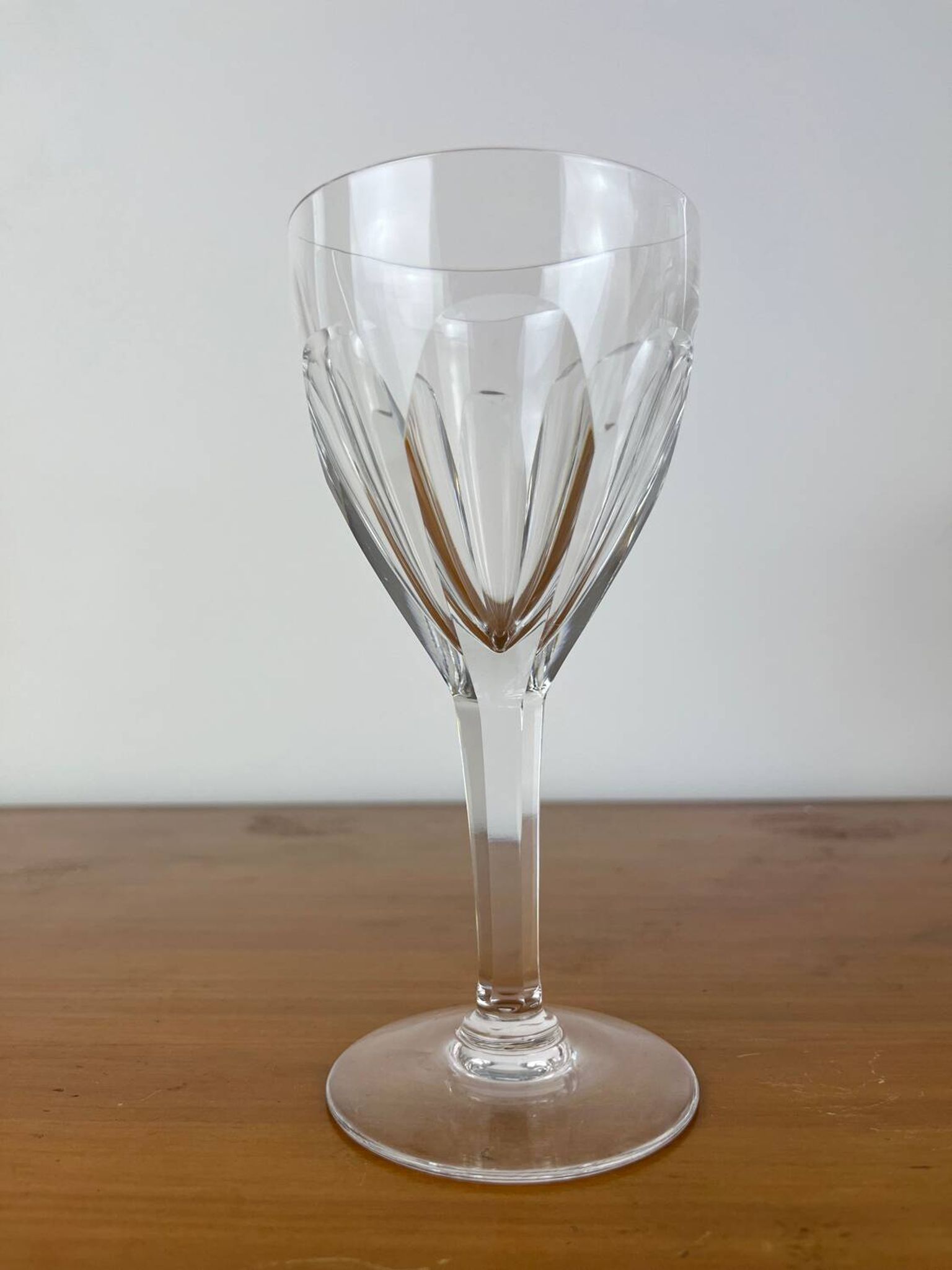 12 crystal wine glasses Lorraine Lemberg Bristol size