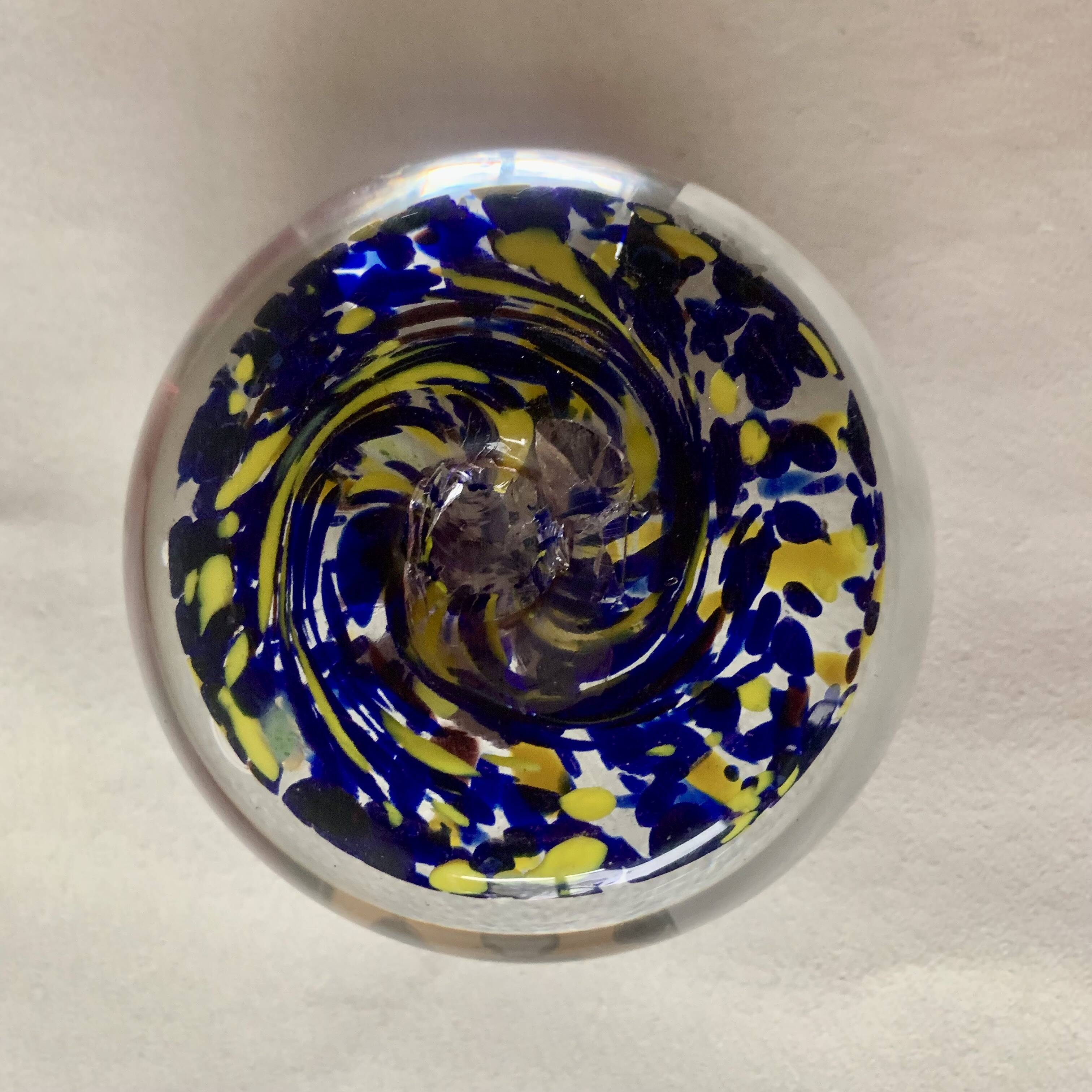 Antique sulfide paperweight - Cross of Jesus