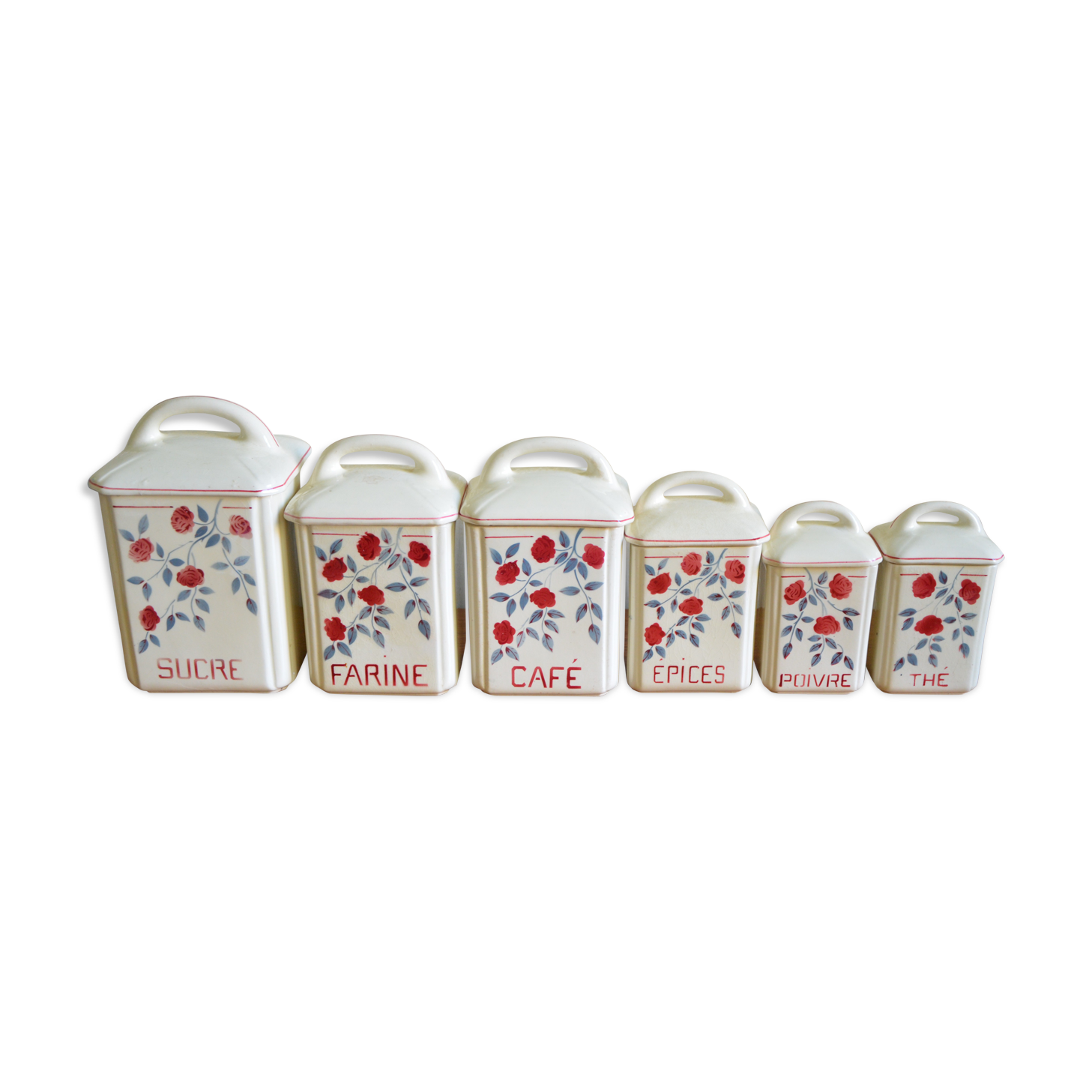 Lot of 6 porcelain spice jar