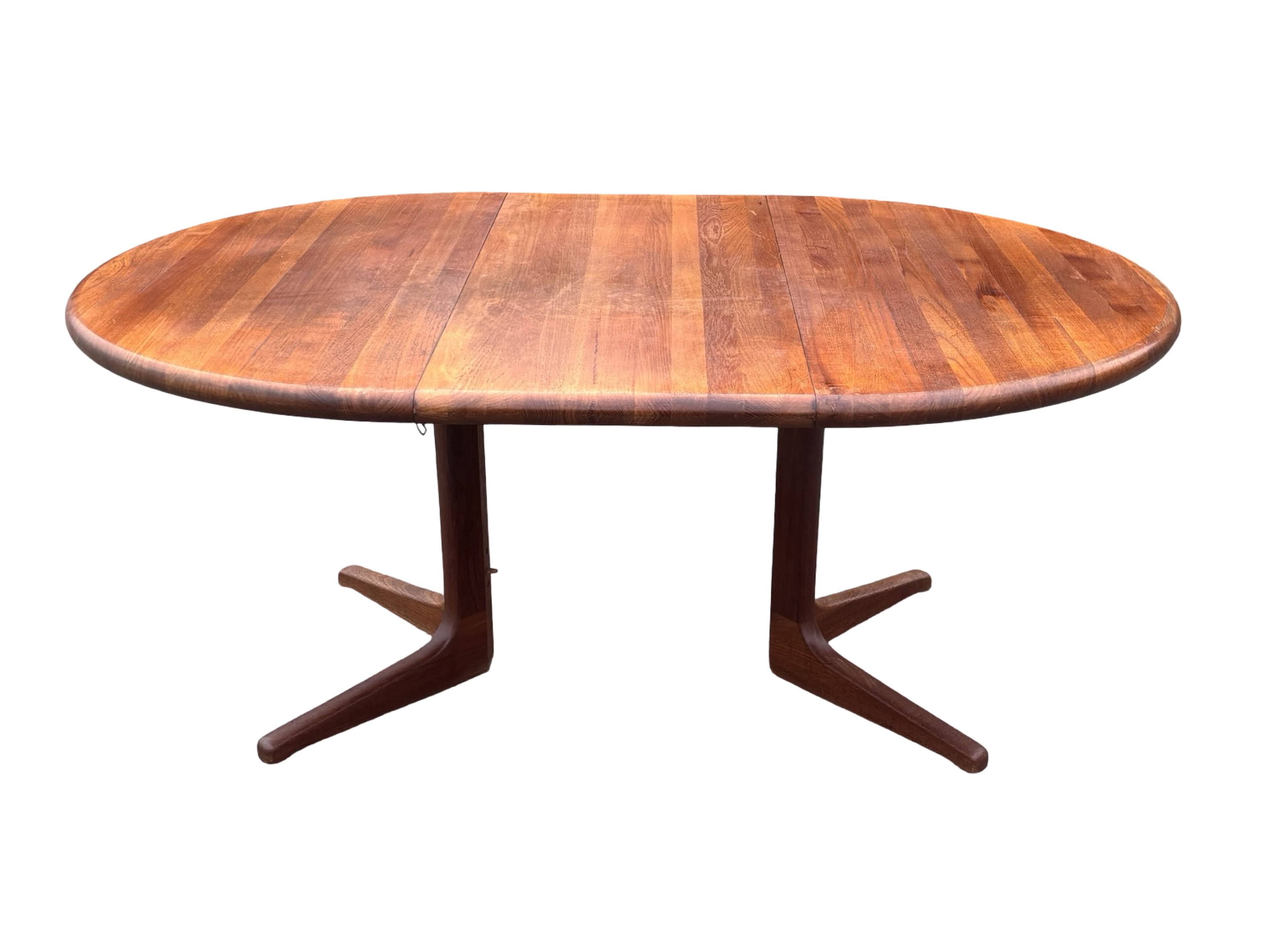 Vintage Teak Glostrup Dining Table Extendable Oval 1970s