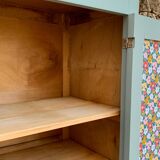 Vintage Parisian wardrobe, blue-green and gray