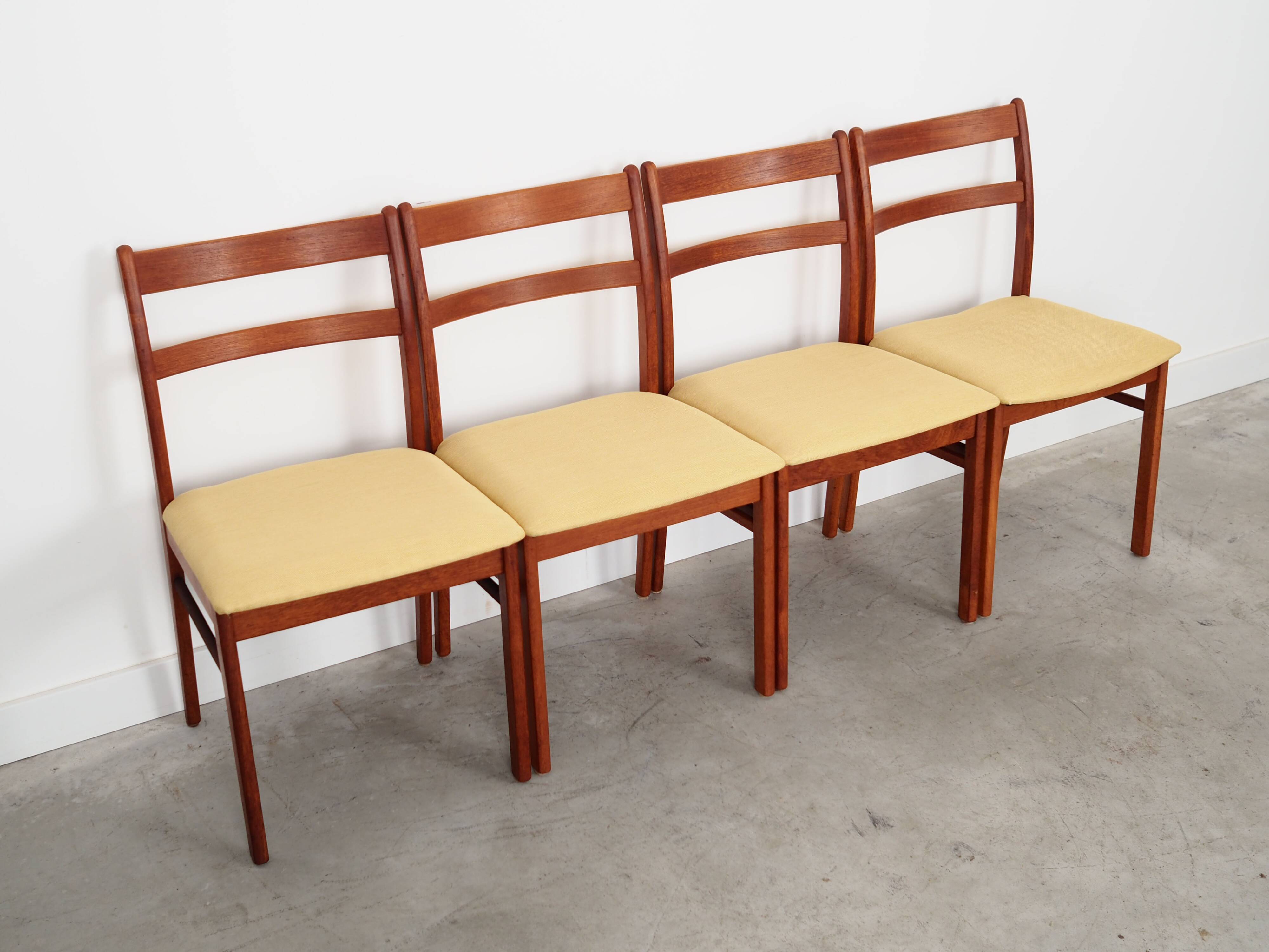 Set of four teak chairs, Danish design, 1970s, production: Denmark